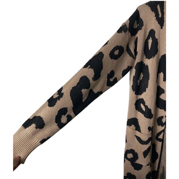 Vestidos open front leopard print duster women’s medium w/2 hip pockets - Picture 7 of 9